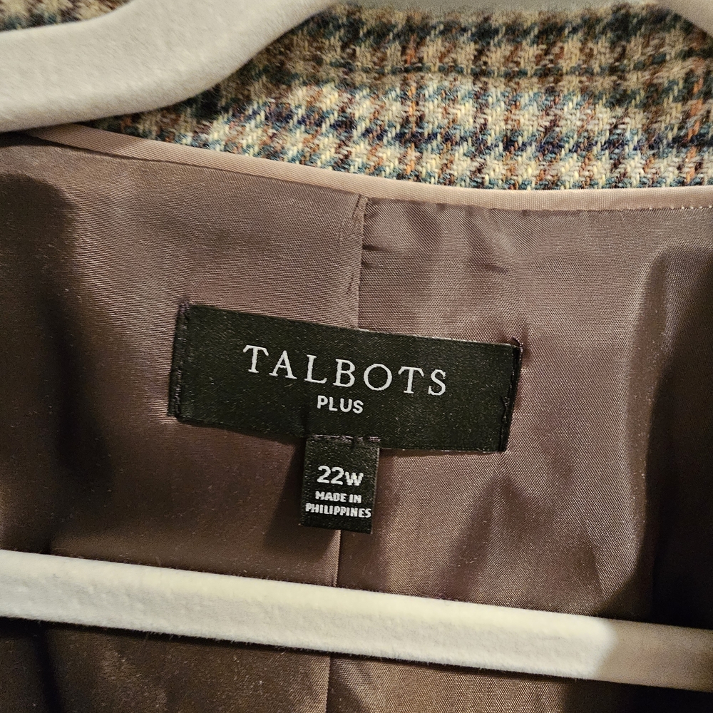 Equestrian Plaid Women's Jacket by Talbots 22W - Picture 6 of 10